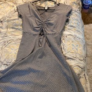 Black and white striped dress